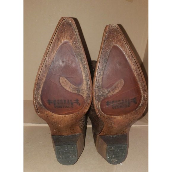 Corral Vintage Leather Inlay Pointed Toe Cowgirl Boots C2109 Size 7.5M in EUC! - Picture 10 of 12